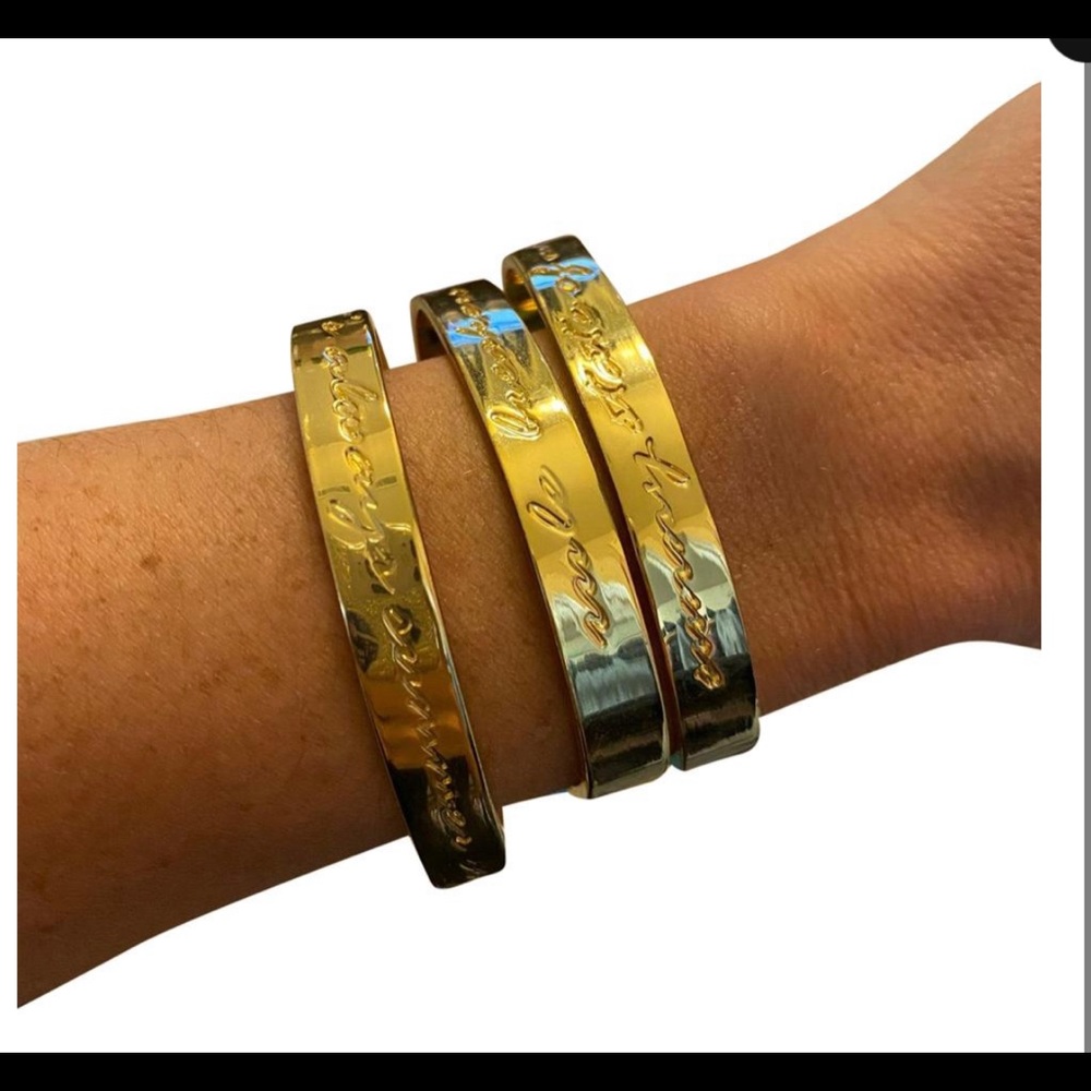 Lilly Pulitzer 3 gold bangle bracelet with tassels